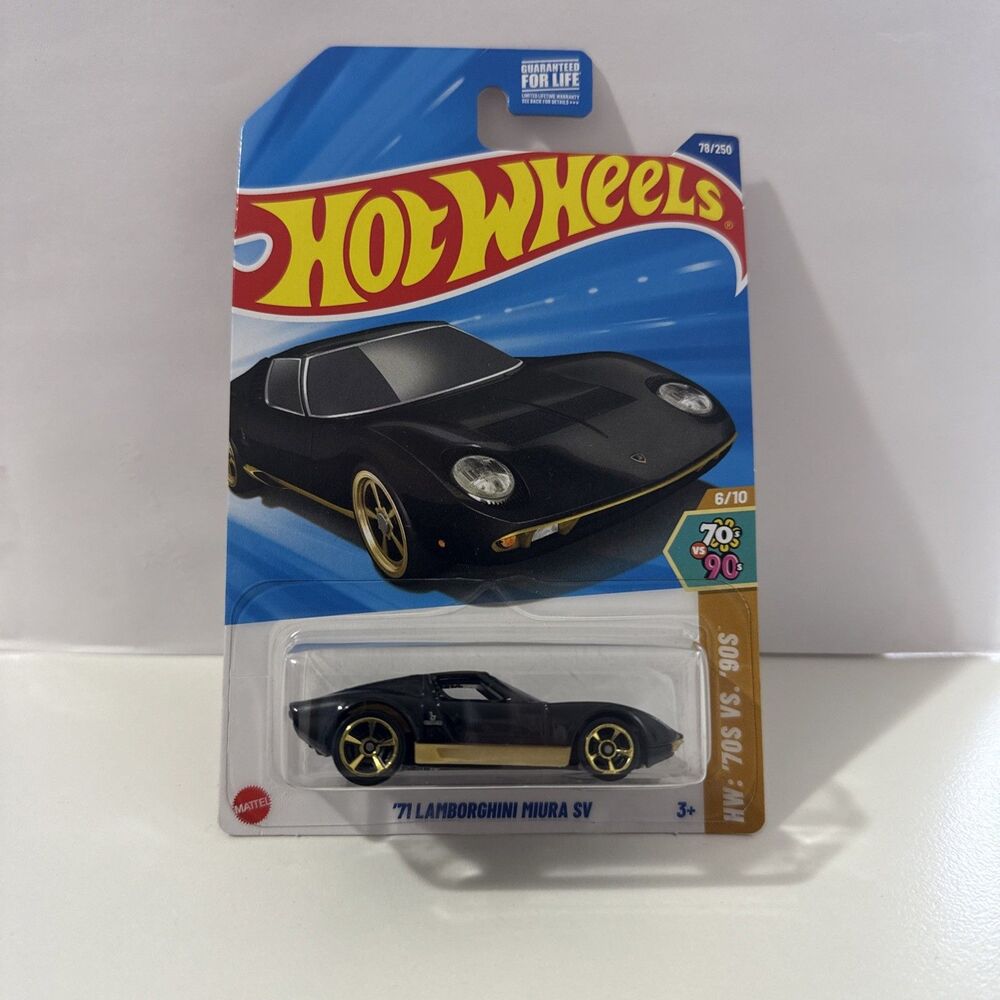 Hot Wheels 2025 #78/250 ‘71 Lamborghini Miura SV BLACK HW 70'S VS 90'S